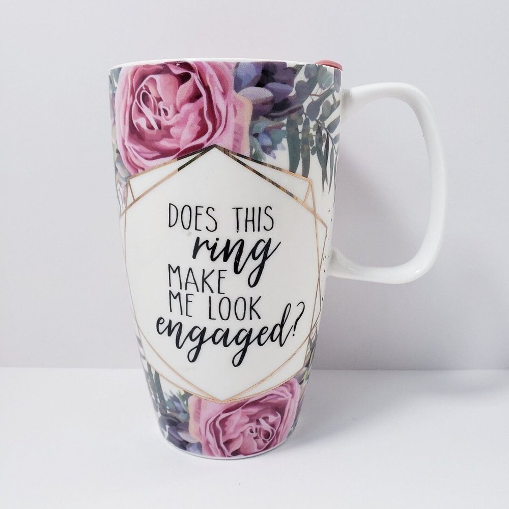 Coco + Lola Does This Ring Make Me Look Engaged? 16 oz. Ceramic Travel Mug
